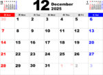 2025年12月 カレンダー